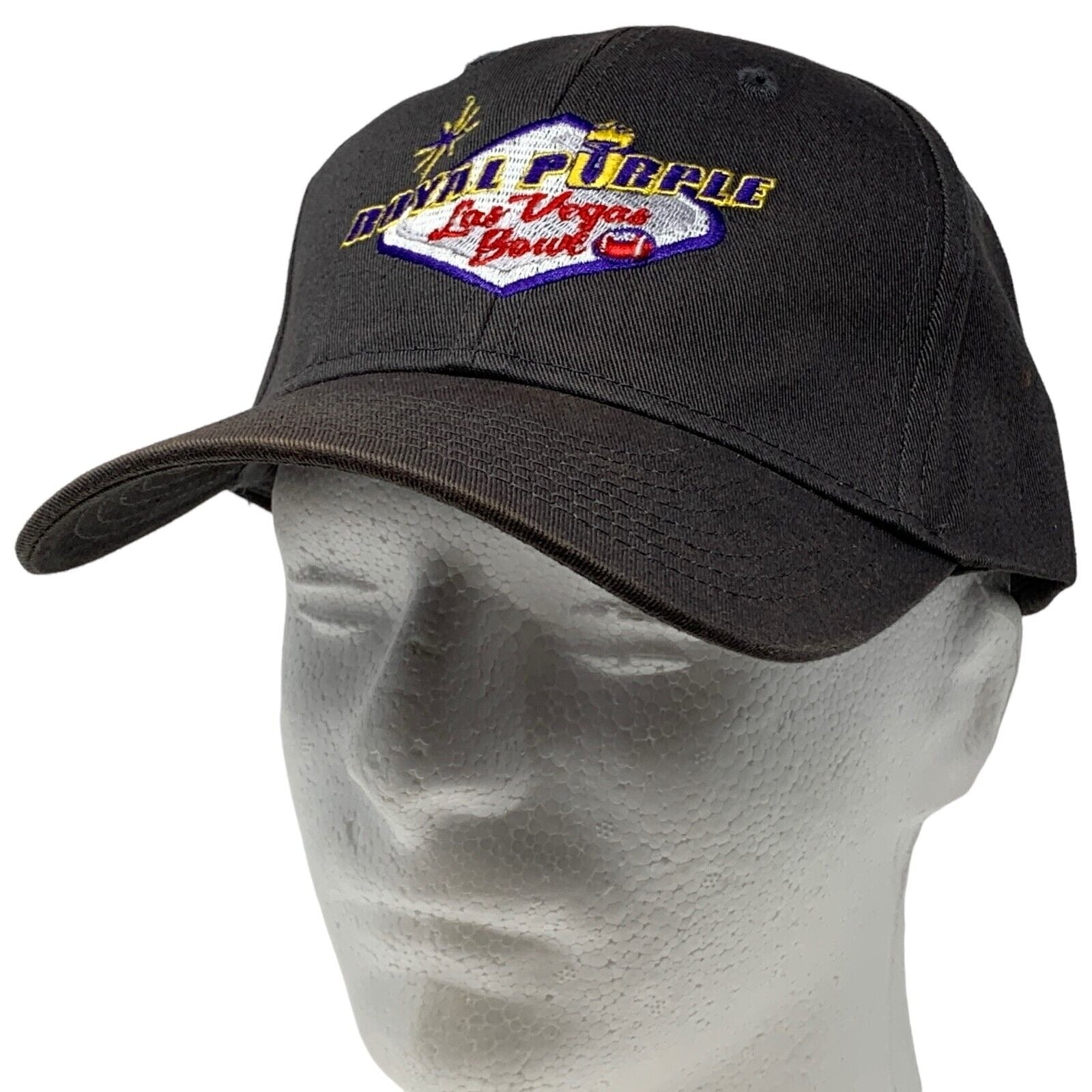 Black Otto cap with Las Vegas Bowl logo, featuring front view and adjustable strap for size versatility