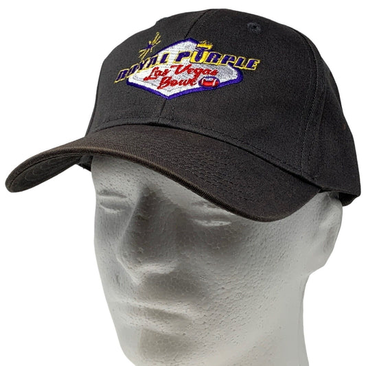 Black Otto cap with Las Vegas Bowl logo, featuring front view and adjustable strap for size versatility