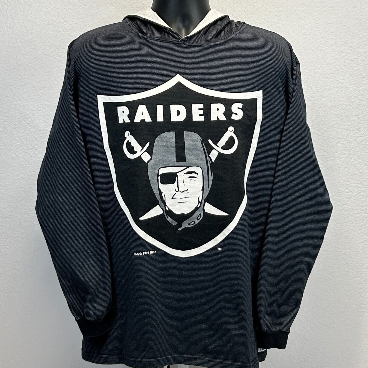 Black Las Vegas Raiders T-Shirt with hoodie and logo graphic on front