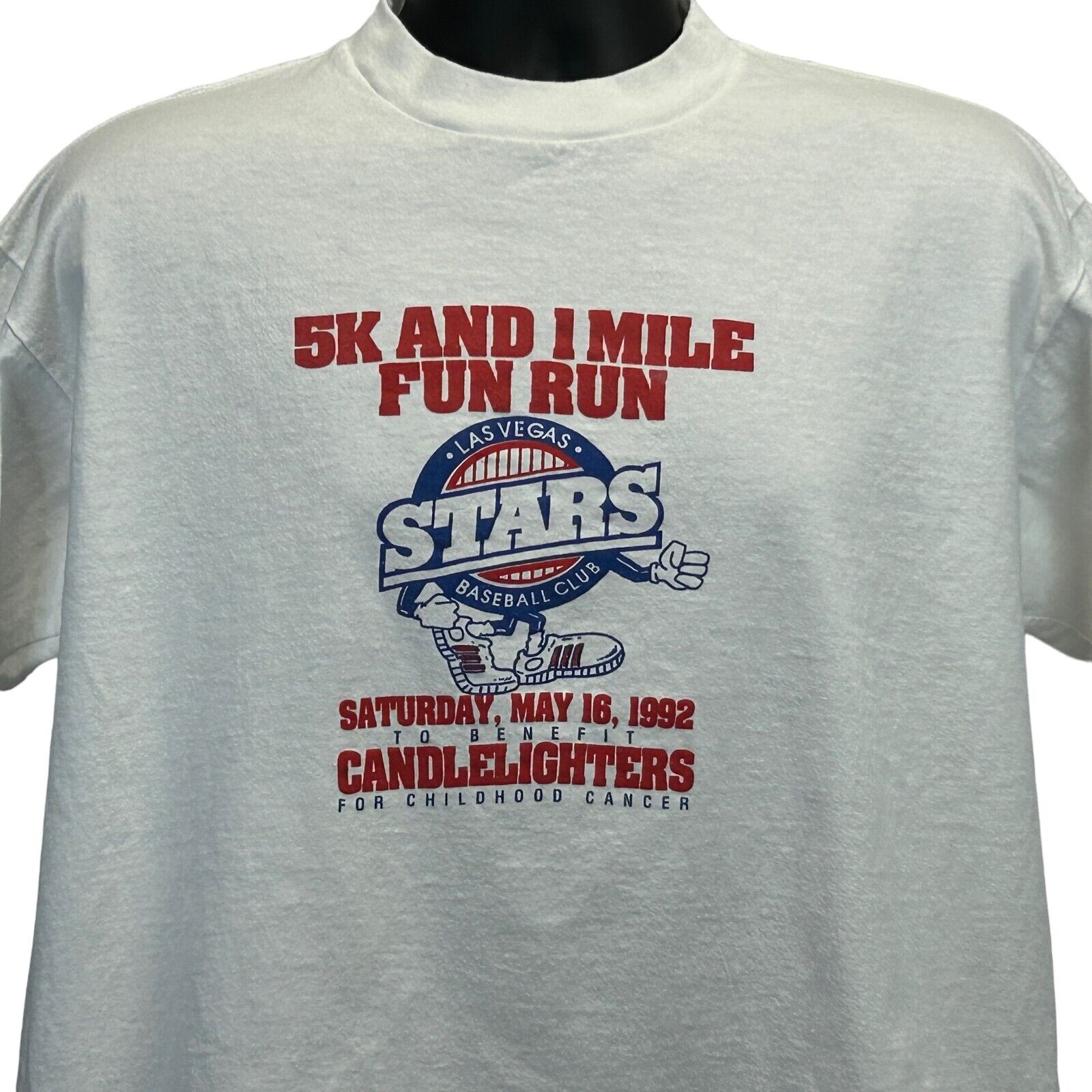 White T-Shirt featuring Las Vegas Stars logo and Fun Run graphic on the front, size medium
