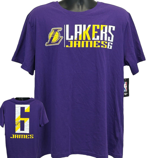 Purple NBA T-Shirt featuring LeBron James Los Angeles Lakers with front and back graphics in size x-large