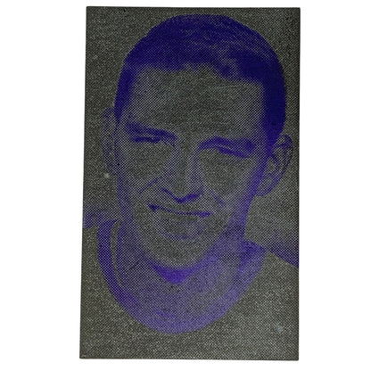 Lee Grosscup Custom Art Print in Purple and Gray, Portrait View, Detailed Texture Design