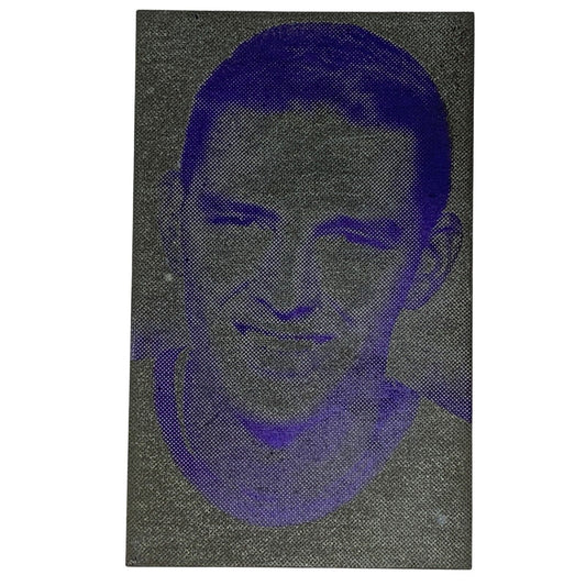 Lee Grosscup Custom Art Print in Purple and Gray, Portrait View, Detailed Texture Design