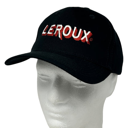 Black Port & Company Cap with Leroux logo in red, featuring a front view and classic fit.