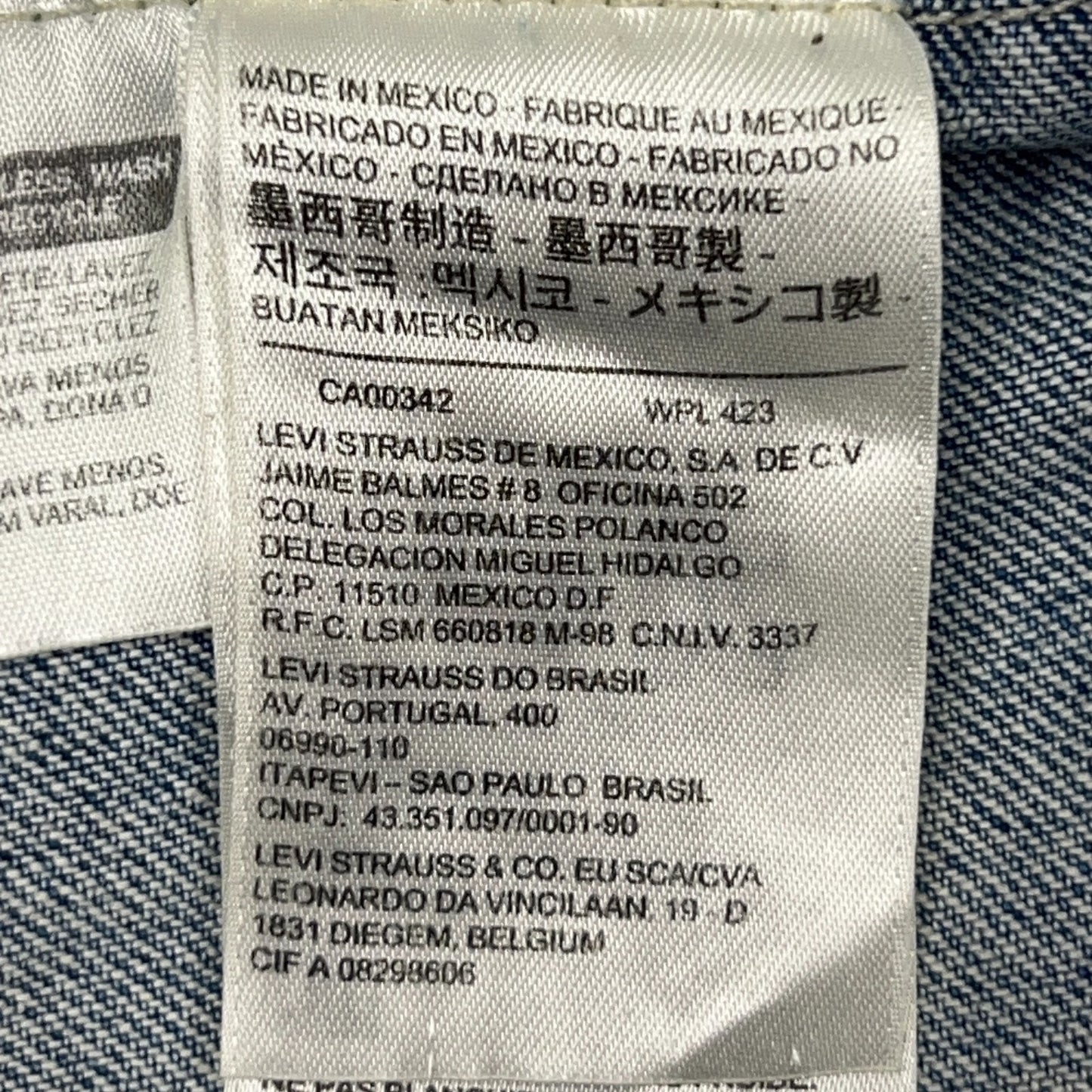 Levi's Denim Jacket in Light Blue, Size M, Front View