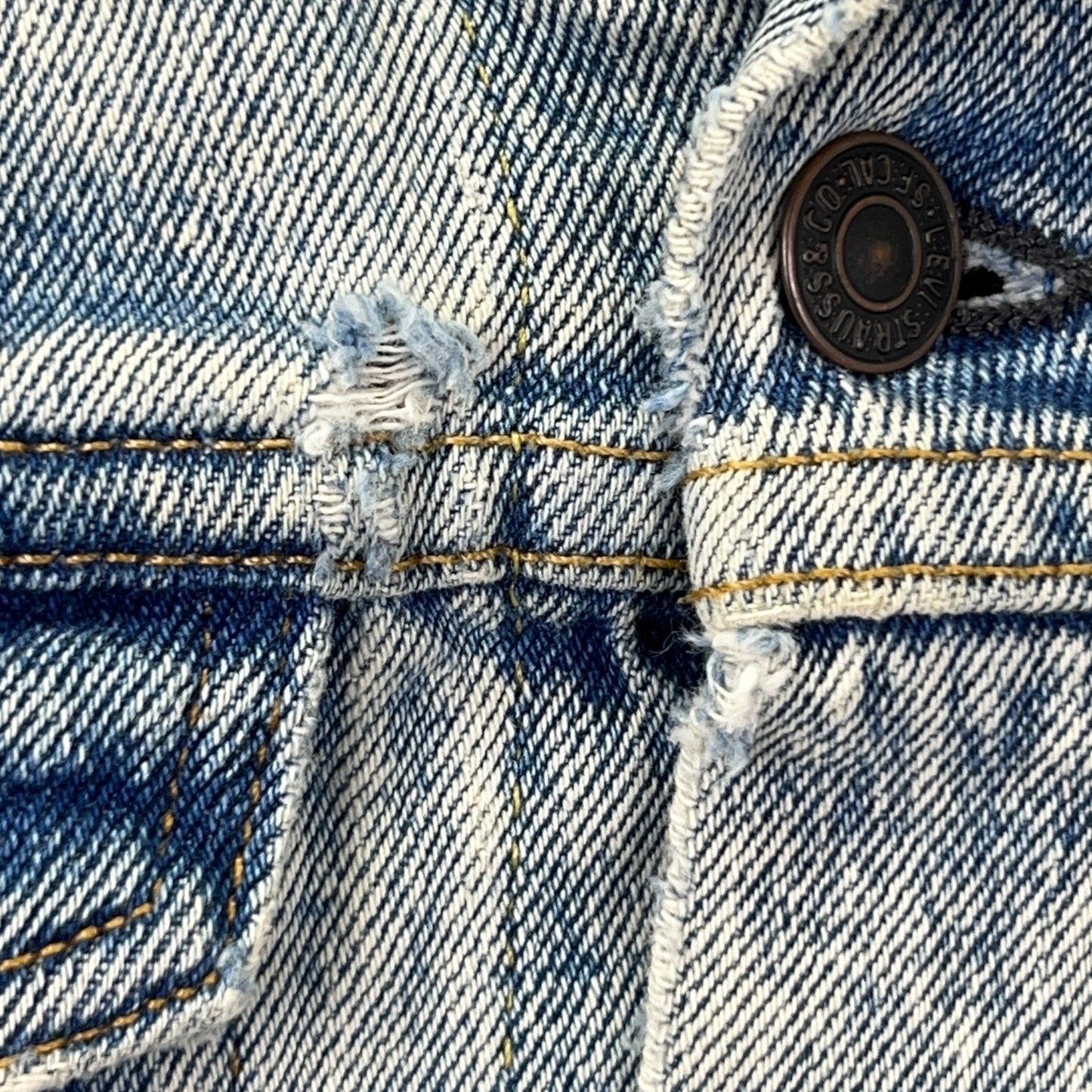 Levi's denim jacket blue front view