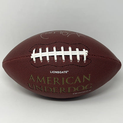 NFL Kurt Warner American Underdog Football in Brown with White Laces and Logo on Front