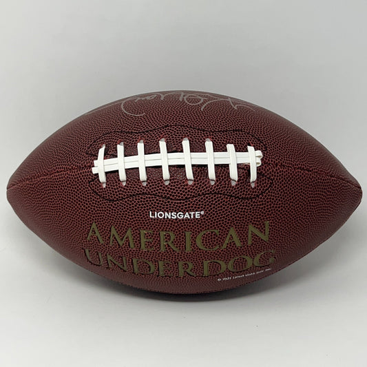 NFL Kurt Warner American Underdog Football in Brown with White Laces and Logo on Front
