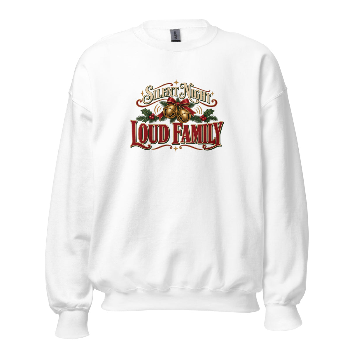 Neonvtg Christmas T-shirt in white with Loud Family holiday design
