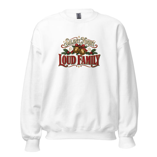 Neonvtg Christmas T-shirt in white with Loud Family holiday design