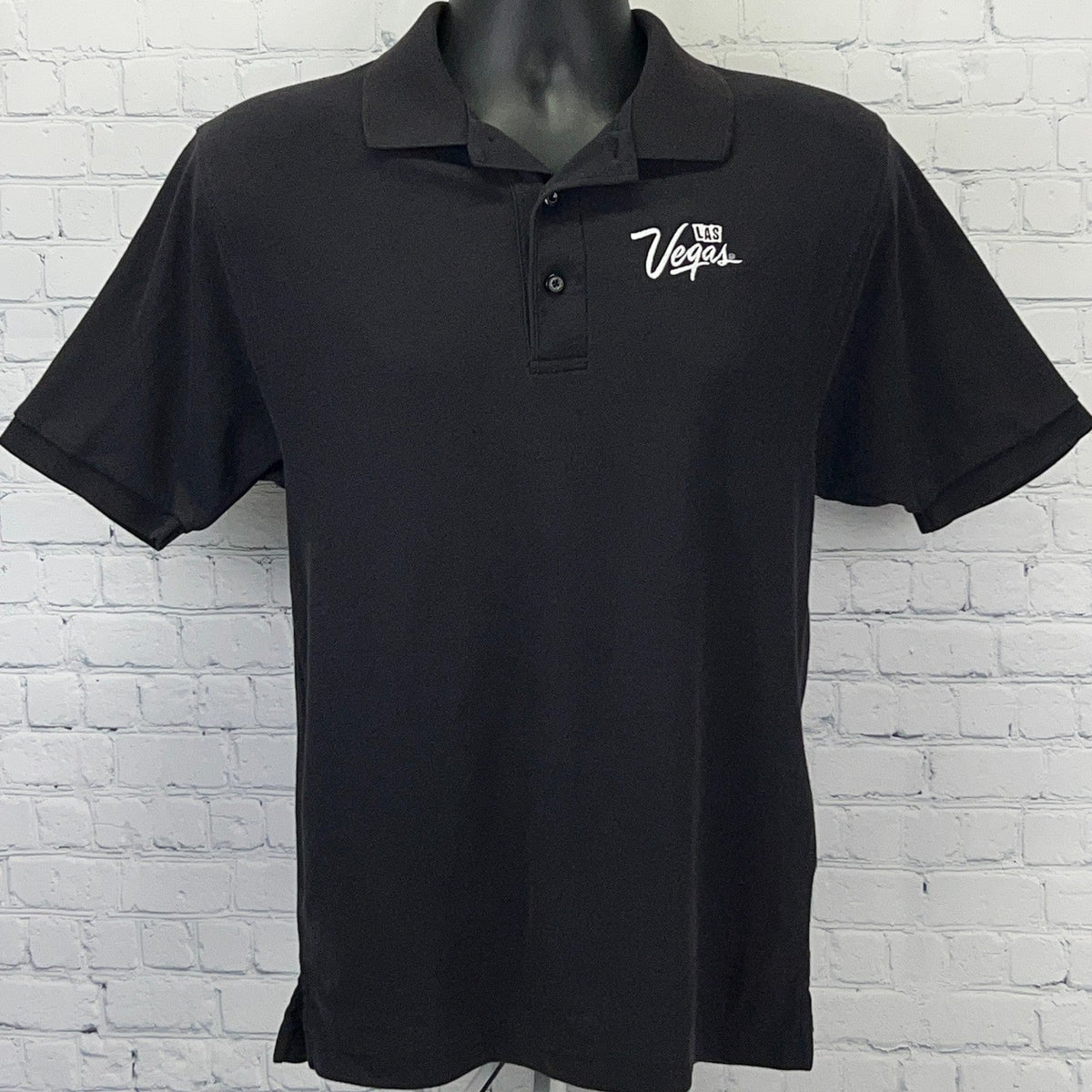 Port Authority Black Polo Shirt in Size Small featuring LVCVA Las Vegas logo for casual wear