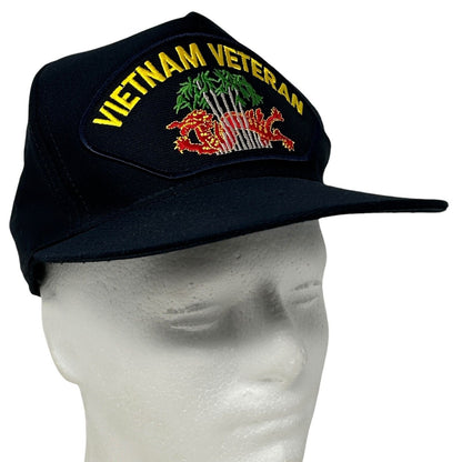 Vintage Vietnam War Veteran Baseball Hat Cap Military Dragon USA Snapback Blue