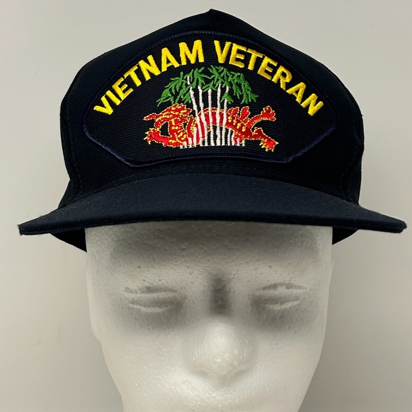 Vintage Vietnam War Veteran Baseball Hat Cap Military Dragon USA Snapback Blue