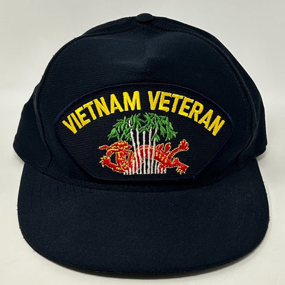 Vintage Vietnam War Veteran Baseball Hat Cap Military Dragon USA Snapback Blue