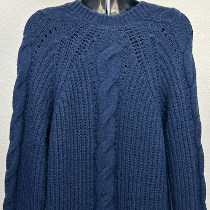 Torrid Outlander Cardigan Sweater Womens Size 2 2X 18-20 Cable Knit Pockets Blue