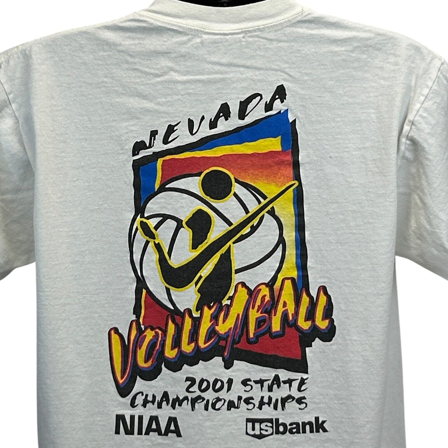 Vintage Volleyball Nevada State Championships T Shirt Mens Large NIAA 2001 White