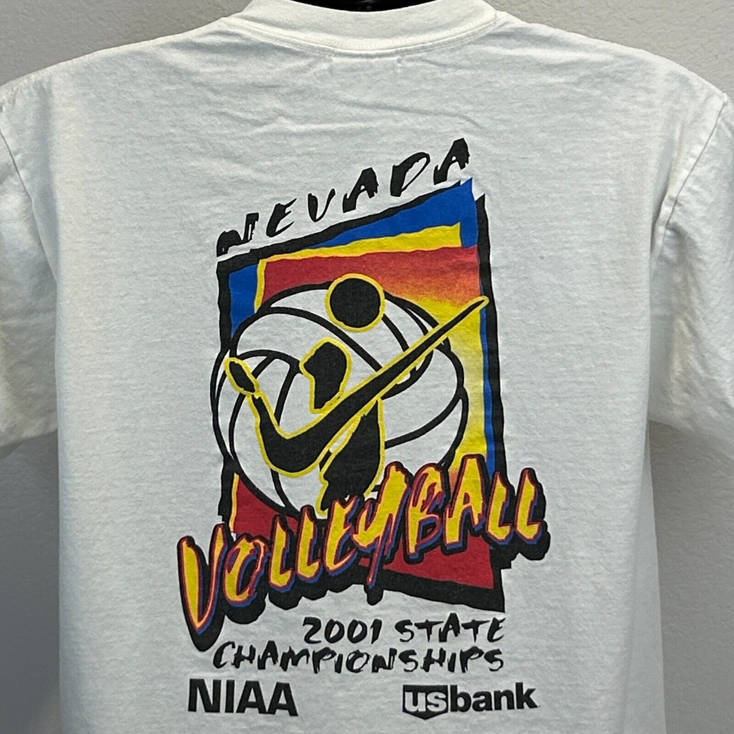 Vintage Volleyball Nevada State Championships T Shirt Mens Large NIAA 2001 White