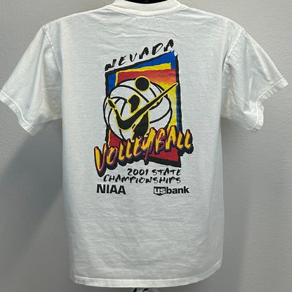 Vintage Volleyball Nevada State Championships T Shirt Mens Large NIAA 2001 White