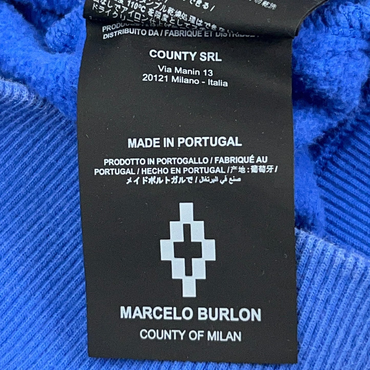 Marcelo Burlon 2021 Hoodie Blue Large Front