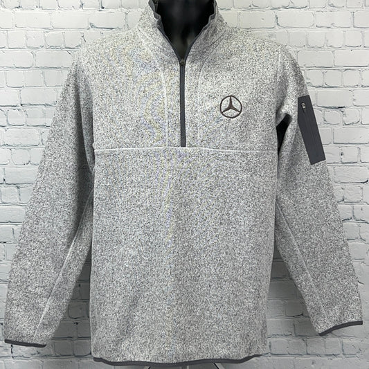 Antigua Vintage Sweatshirt in Gray Size Large Front view featuring Mercedes Benz logo