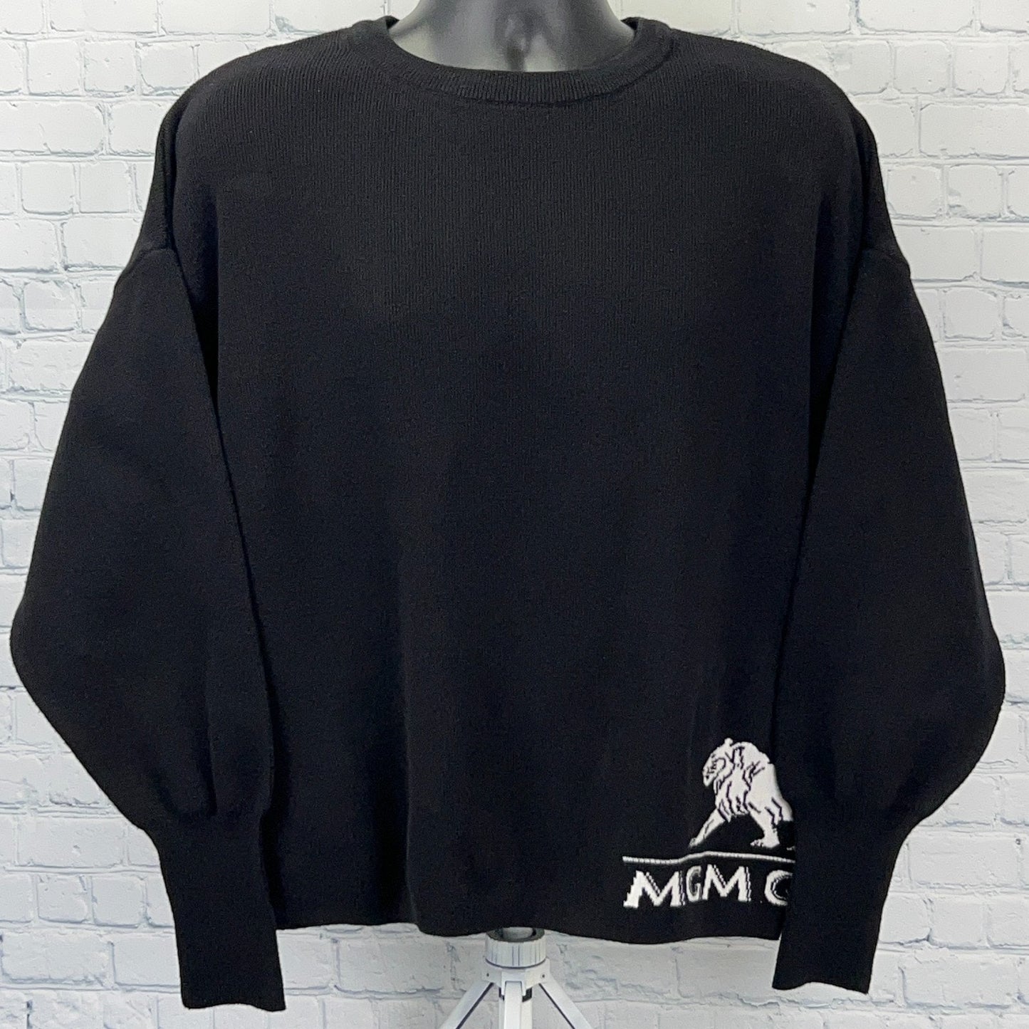 Black Maceoo Sweater with Oversized Fit and MGM Grand Logo on the Front Side