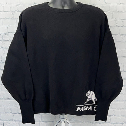 Black Maceoo Sweater with Oversized Fit and MGM Grand Logo on the Front Side