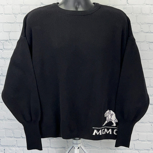 Black Maceoo Sweater with Oversized Fit and MGM Grand Logo on the Front Side
