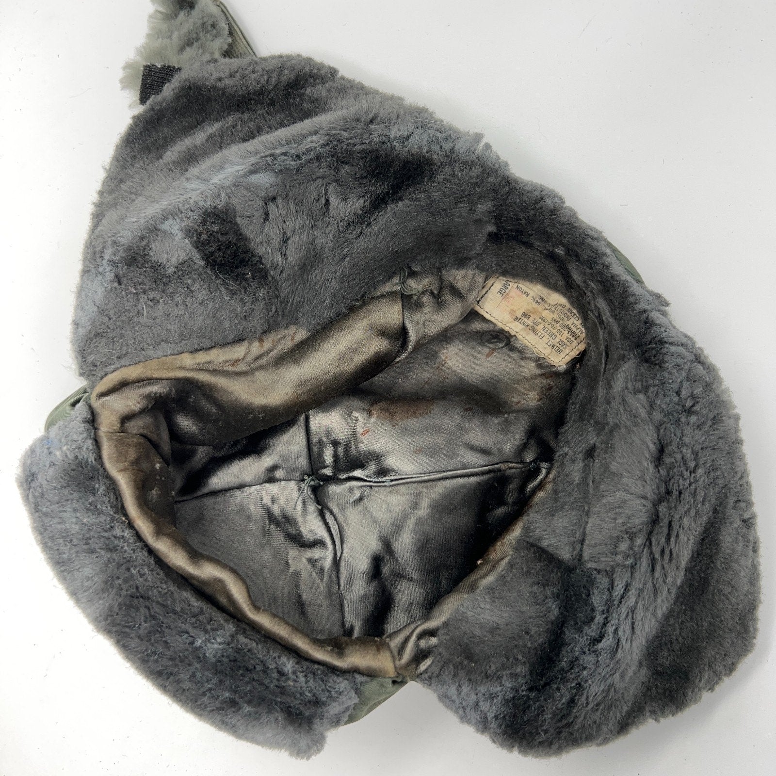 Vintage Military Helmet in Gray with Interior View