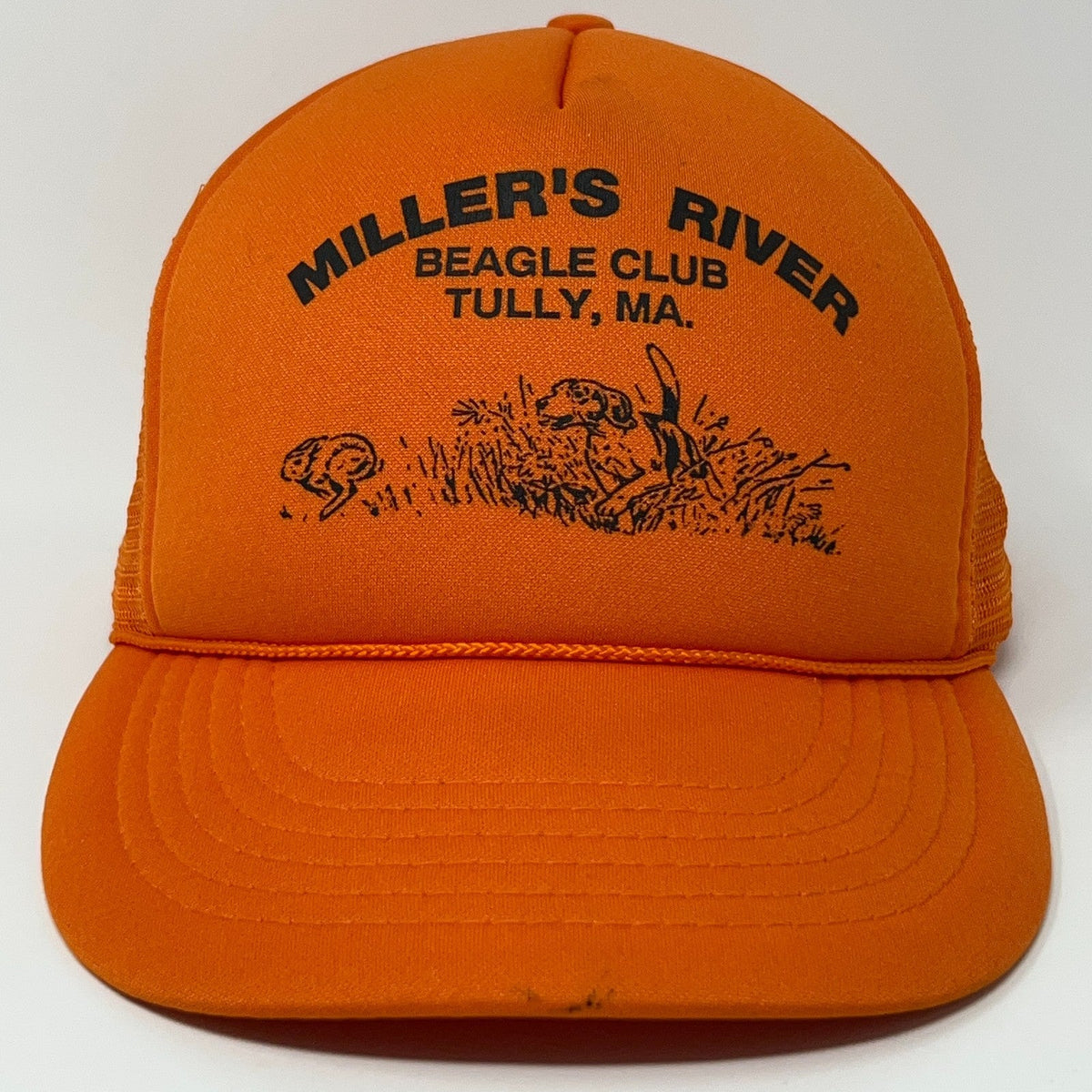Headmost Vintage Orange Baseball Cap with Beagle Club Design and Adjustable Fit
