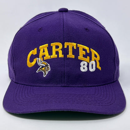 Minnesota Vikings Hat in purple featuring 'CARTER 80' and logo on the front