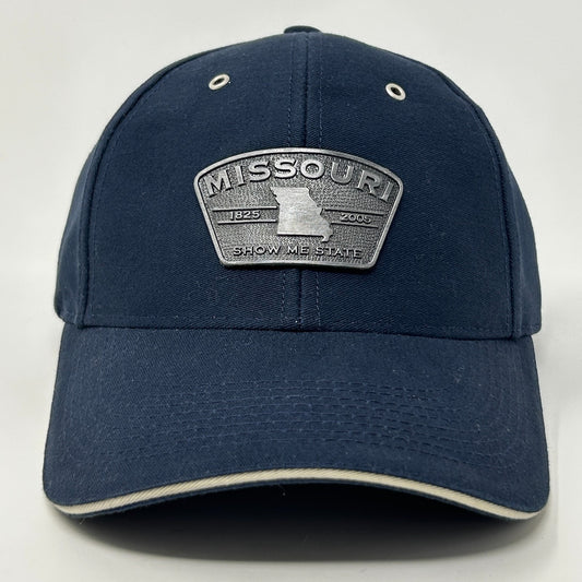 Navy Missouri Hat with embroidered state logo, front view, perfect for casual wear and state pride