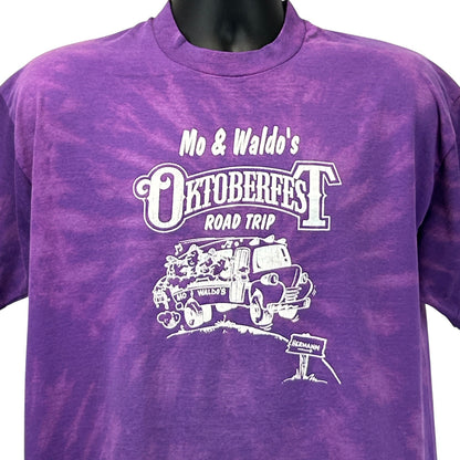 Purple tie-dye Fruit of the Loom T-shirt featuring Oktoberfest graphic on the front
