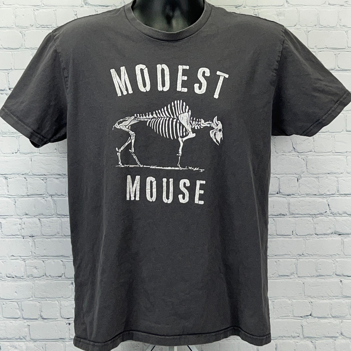 Next Level Men's Black T-Shirt with Modest Mouse Skeleton Graphic Design