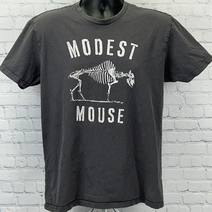 Next Level Men's Black T-Shirt with Modest Mouse Skeleton Graphic Design