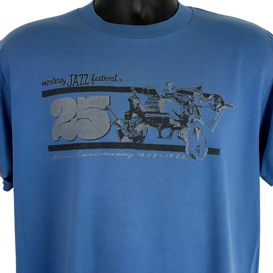 Blue Wright's T-Shirt featuring Monterey Jazz Festival 25th Anniversary graphic on front