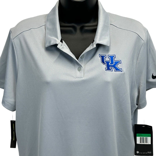 University of Kentucky Wildcats Polo Shirt Womens X-Large NCAA UK Nike Golf Gray