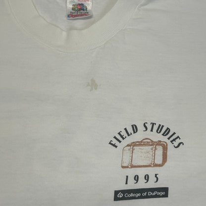 Vintage College of Dupage Field Studies T Shirt Mens X-Large 90s USA Made White