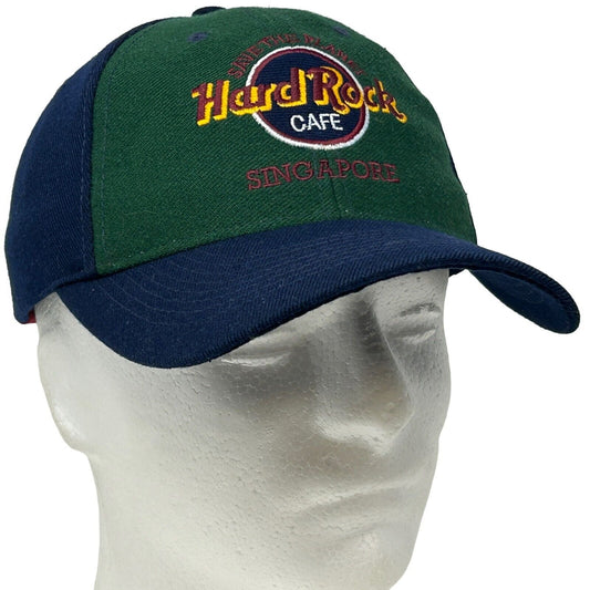 Vintage Hard Rock Cafe Singapore Hat Baseball Cap 90s Blue Green Red Snapback