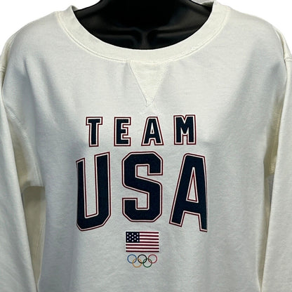 Team USA Olympics Sweatshirt Womens Medium Olympic Games Summer Winter White