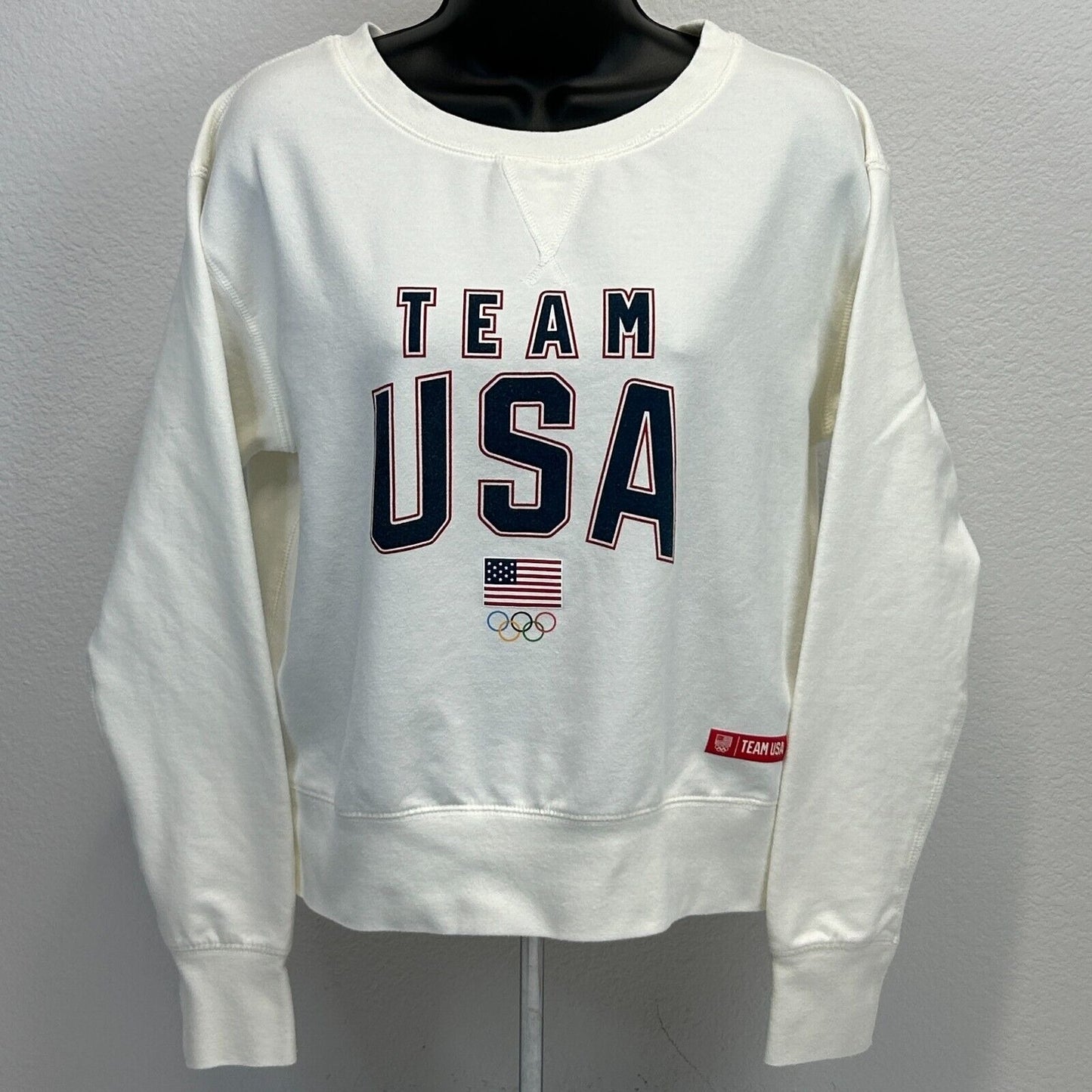 Team USA Olympics Sweatshirt Womens Medium Olympic Games Summer Winter White