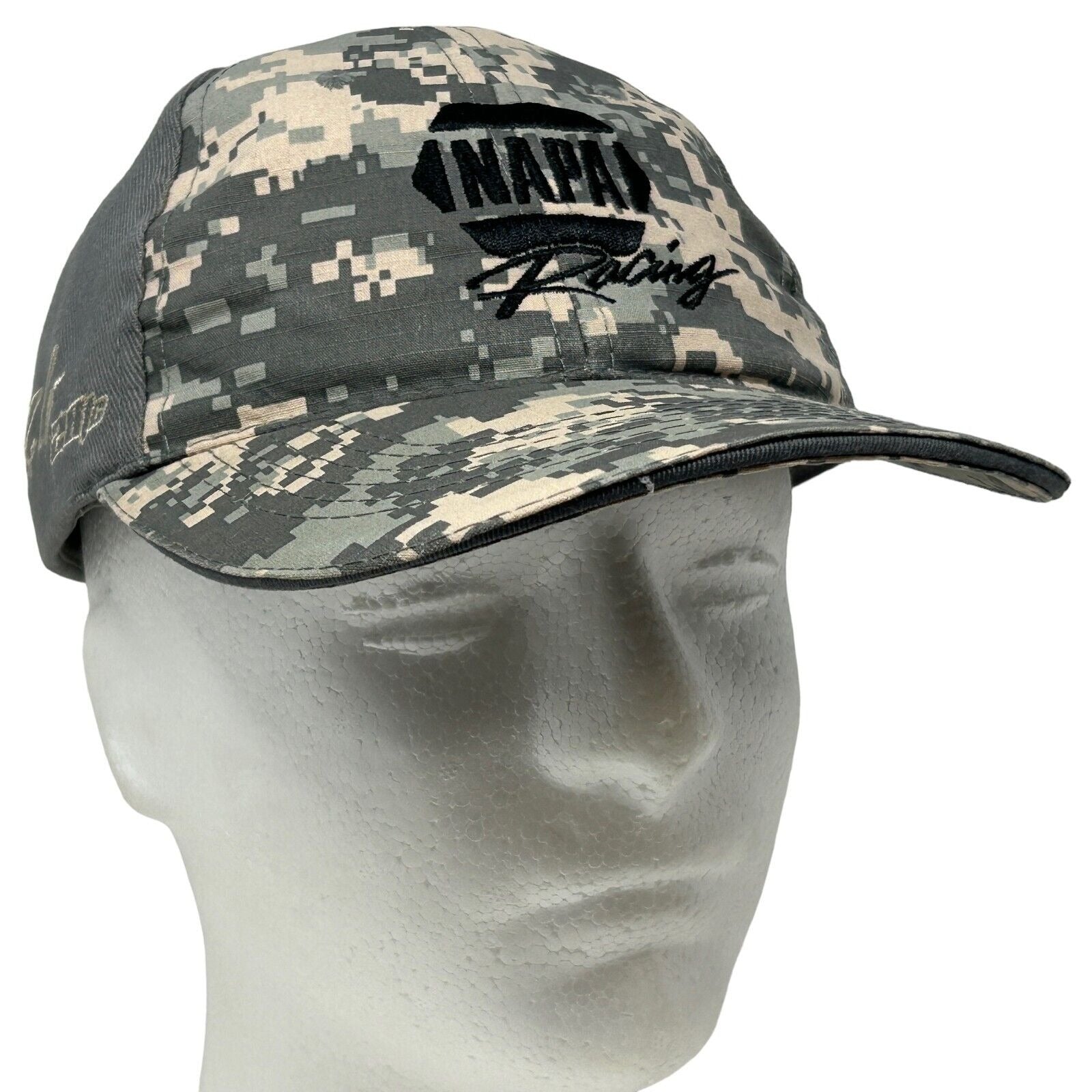 NAPA Racing Camouflage Hat in Grey with Logo on Front and Adjustable Strap for All Sizes