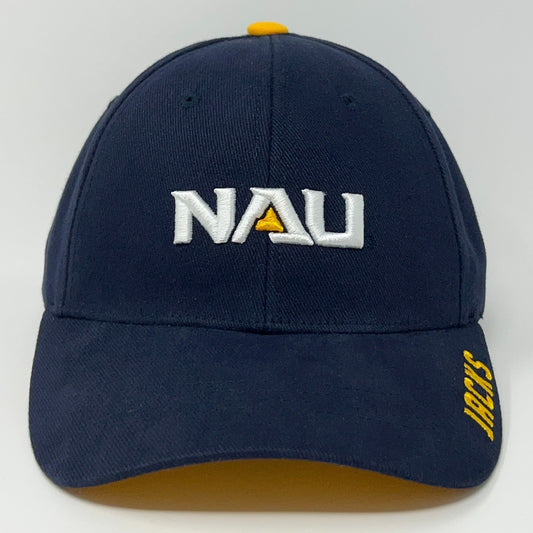 Captivating Headwear navy cap featuring NAU Northern Arizona University embroidered logo and vintage style