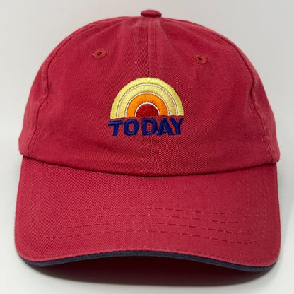 Toppers red cap featuring the embroidered NBC Today Show rainbow design