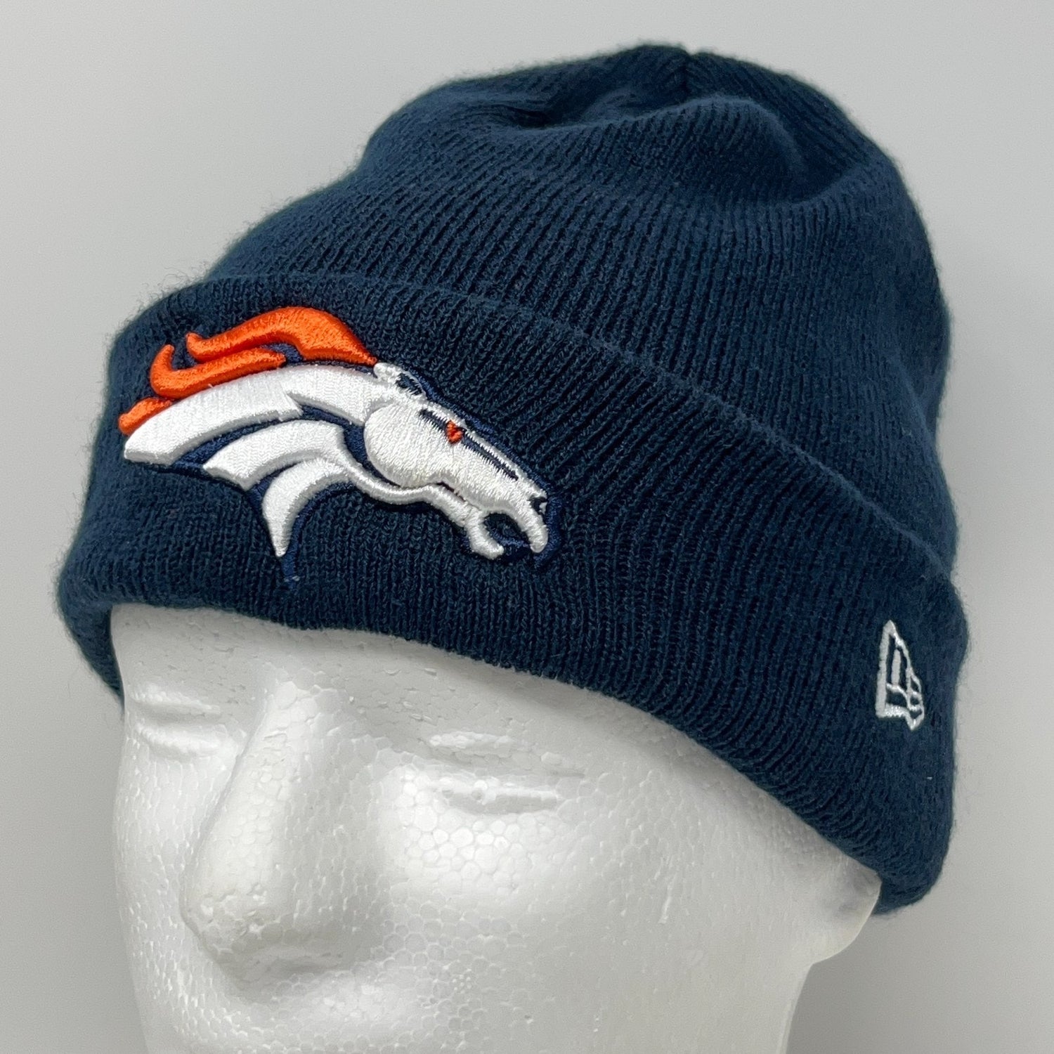 New Era Navy Denver Broncos Knit Beanie with Embroidered Team Logo on Front