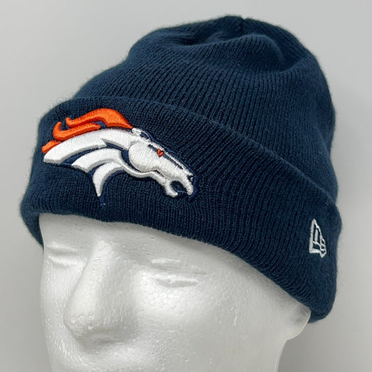 New Era Navy Denver Broncos Knit Beanie with Embroidered Team Logo on Front