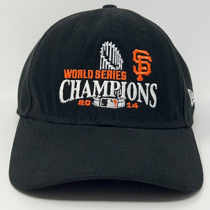 Black New Era cap featuring San Francisco Giants World Series Champions 2014 emblem on the front