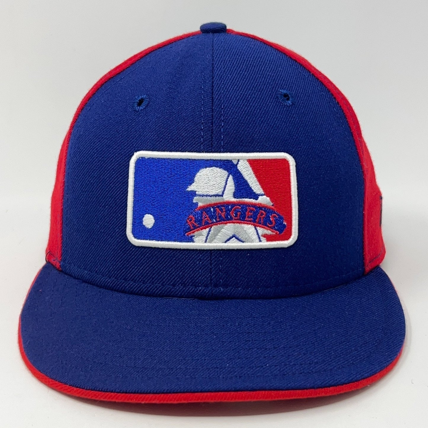 New Era Texas Rangers Cap in Blue and Red, Front View