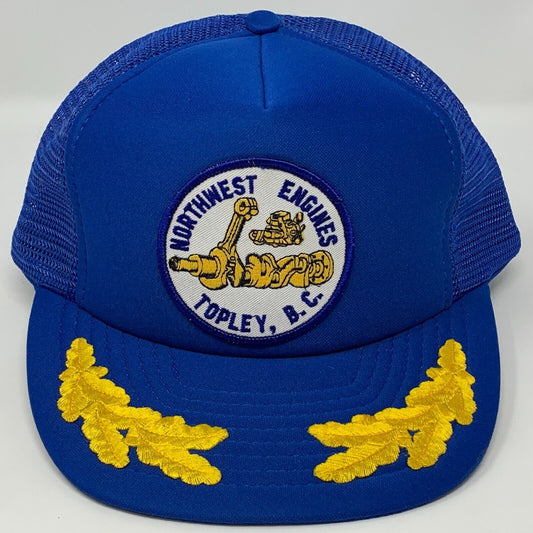 Gorra de béisbol estilo camionero con diseño vintage de Northwest Engines, de Topley, BC, Canadá, con hojas azules
