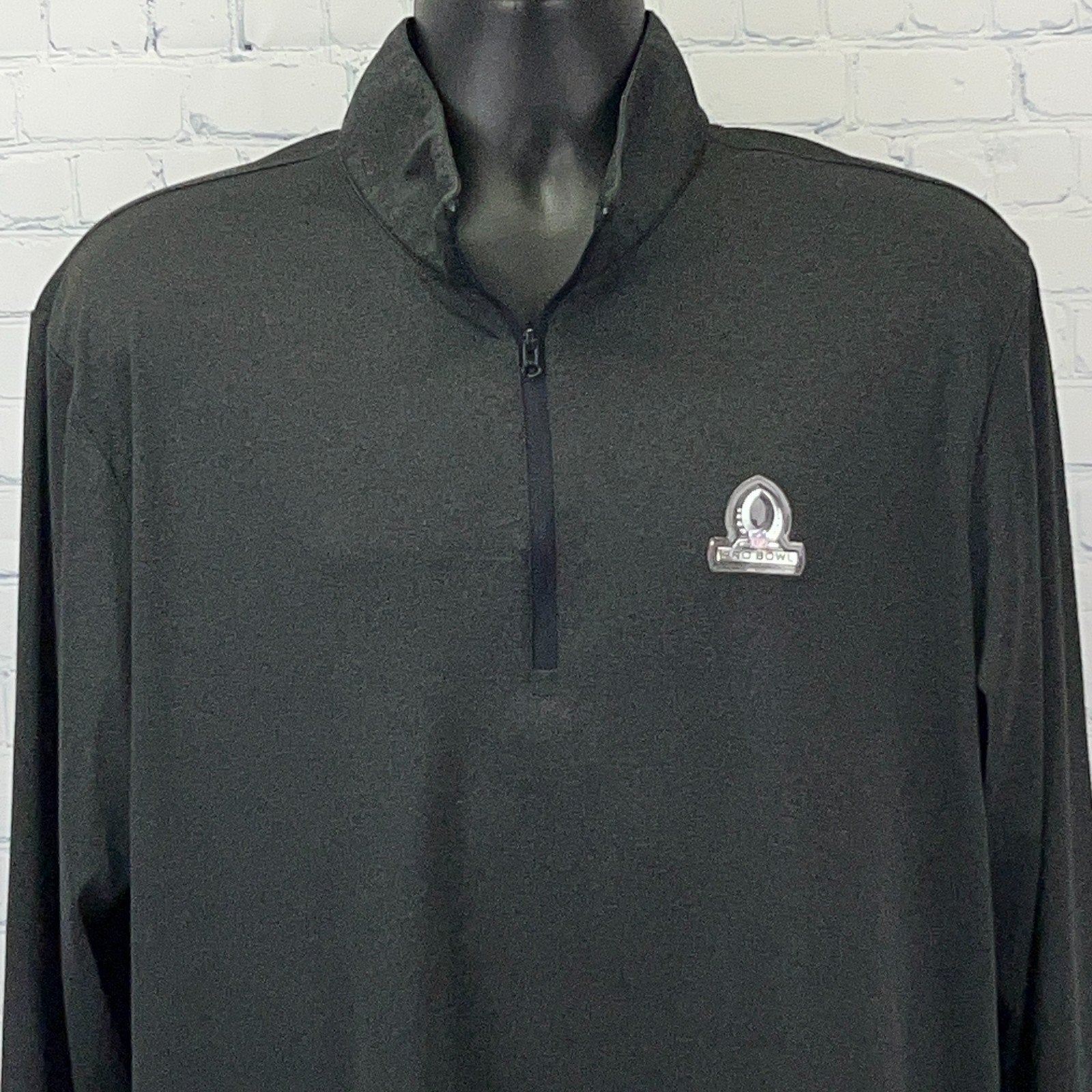 Sport-Tek NFL Pro Bowl Black Quarter-Zip Pullover with Logo on Left Chest, Front View