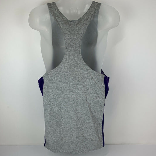 Vintage 90s Los Angeles LA Lakers Tank Top Gray NBA Stringer Shirt Mens L Large